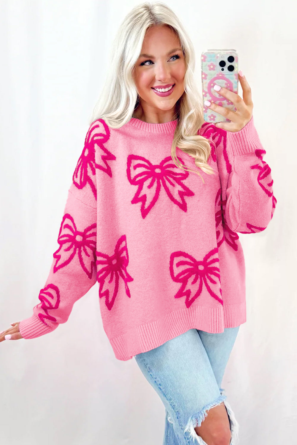 Pink Bow Sweater