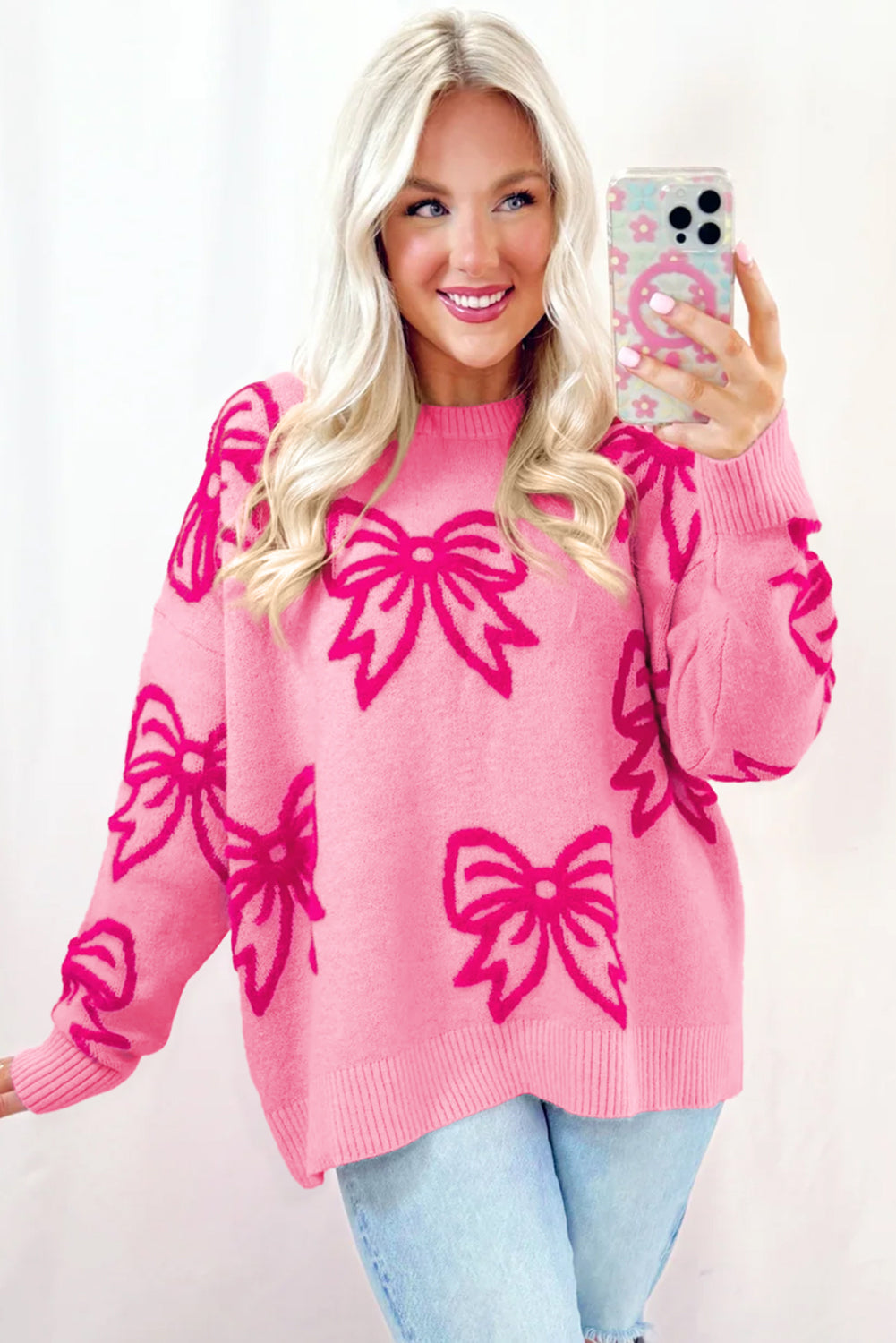 Pink Bow Sweater