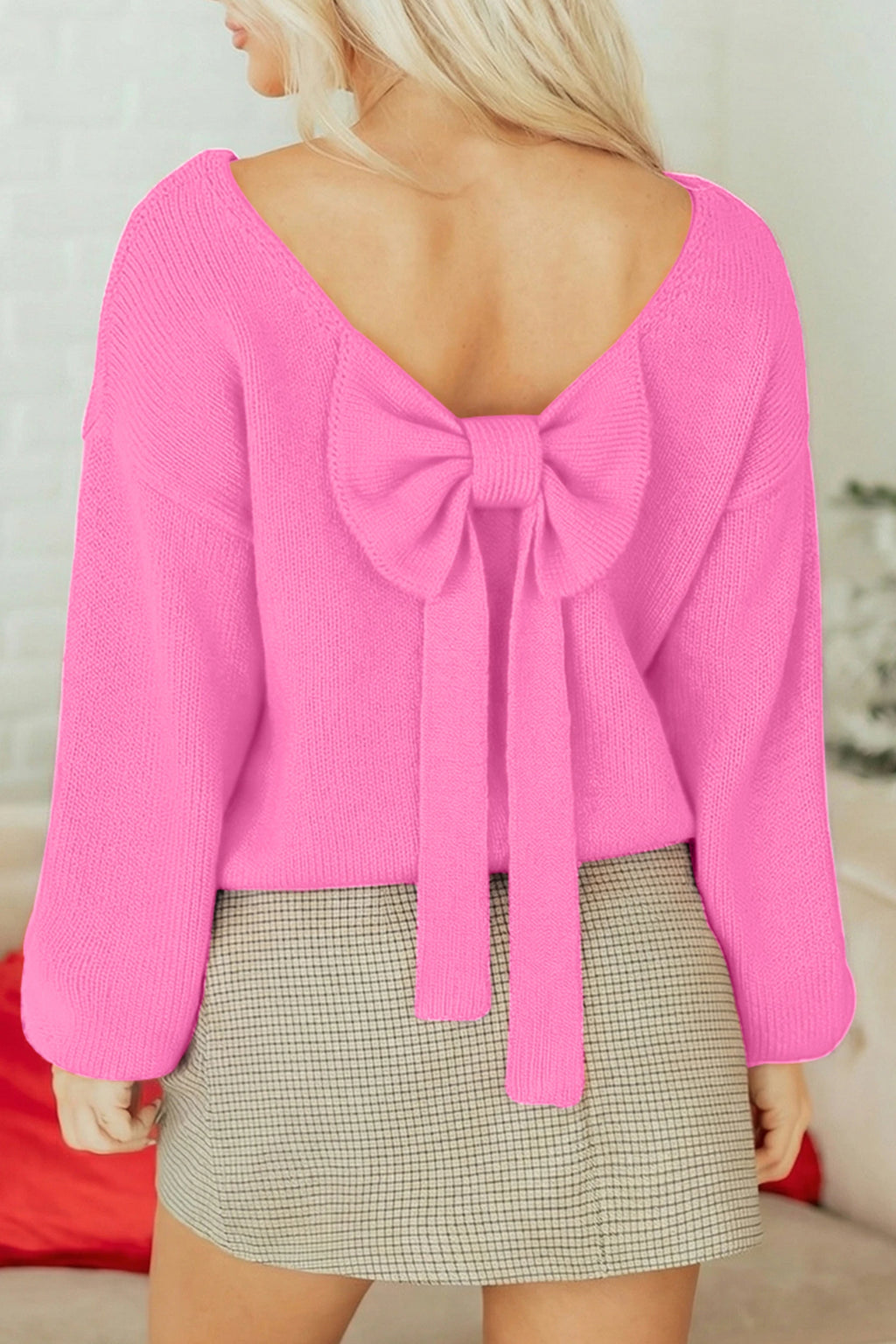 Bow Season Backless Sweater